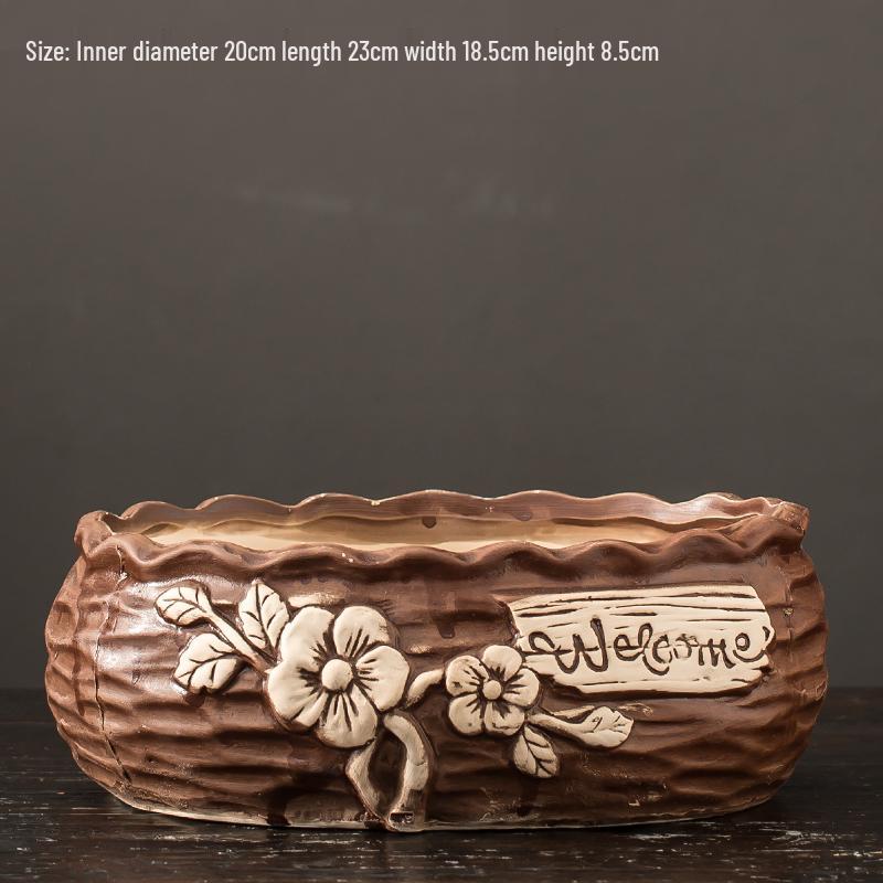 Мультяшный грубый керамический большой керамический горшок для суккулентов в стиле книжки с картинками