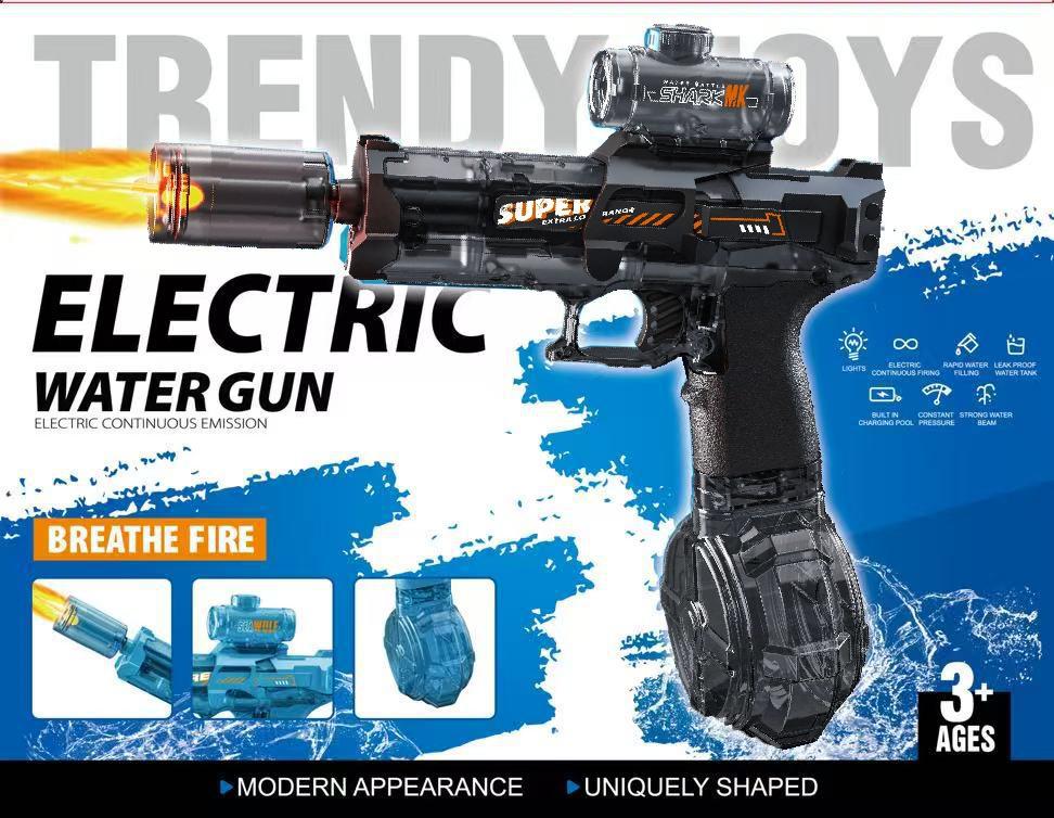 Electric Water Gun Toys With Led Light Emitting Automatic Sensor Lights Water Pistol Summer Outdoor Beach Pool Toy for Kids
