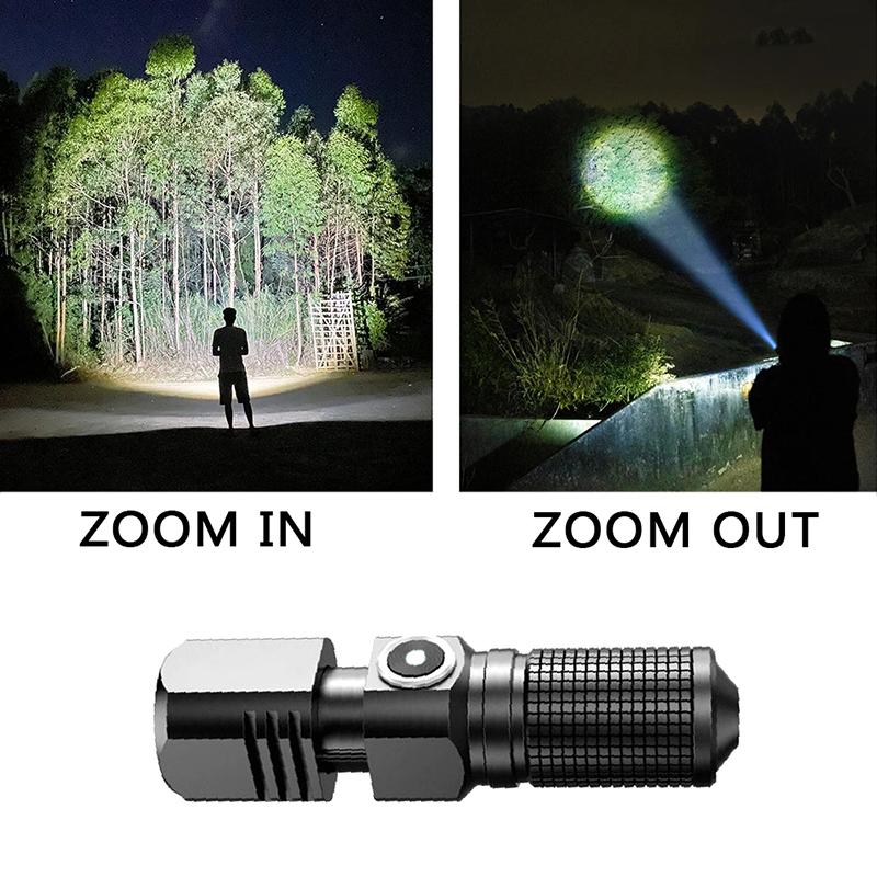 Powerful Led Flashlight XHP50 4 Core Battery Shot Long-cut Smart Type-c Rechargeable Flash Light EDC Torch Lamp For Camping