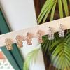 Loveb Серьги Серебристые Розовые Фианитовые Женские Серьги Золотые