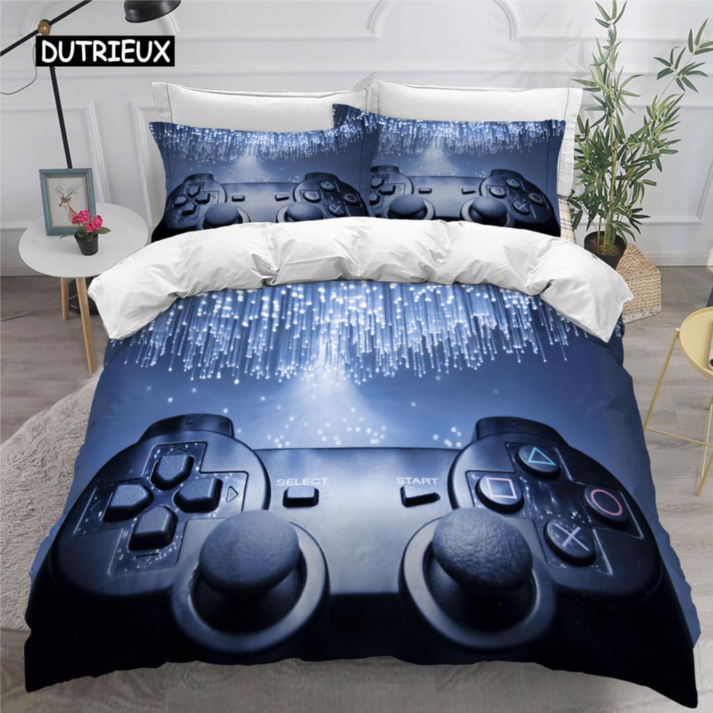 Комплект постельного белья Gamer для мальчиков, игровой комплект постельного белья для подростков, чехол для видеоигр, чехол для PlayStation King Size, 2/3 шт., пододеяльник