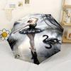 1 шт. Автоматический складной зонт «Черный лебедь» (балерина в лесу) - Легкий, выдвижной, компактный дизайн, 8 спиц