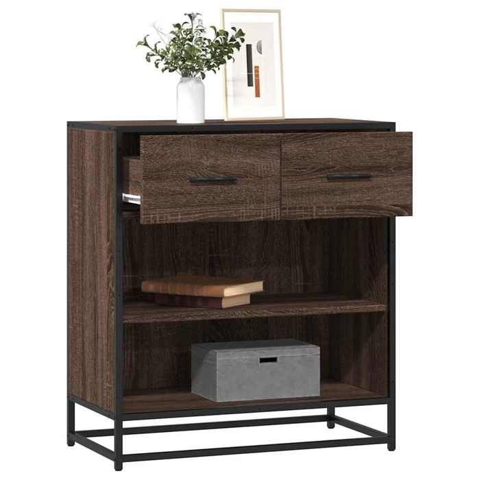 VidaXL Buffet chêne marron 68x35x76 cm bois d'ingénierie, armoire de rangement, meuble d'entrée, meuble d'appoint, meuble de 848988