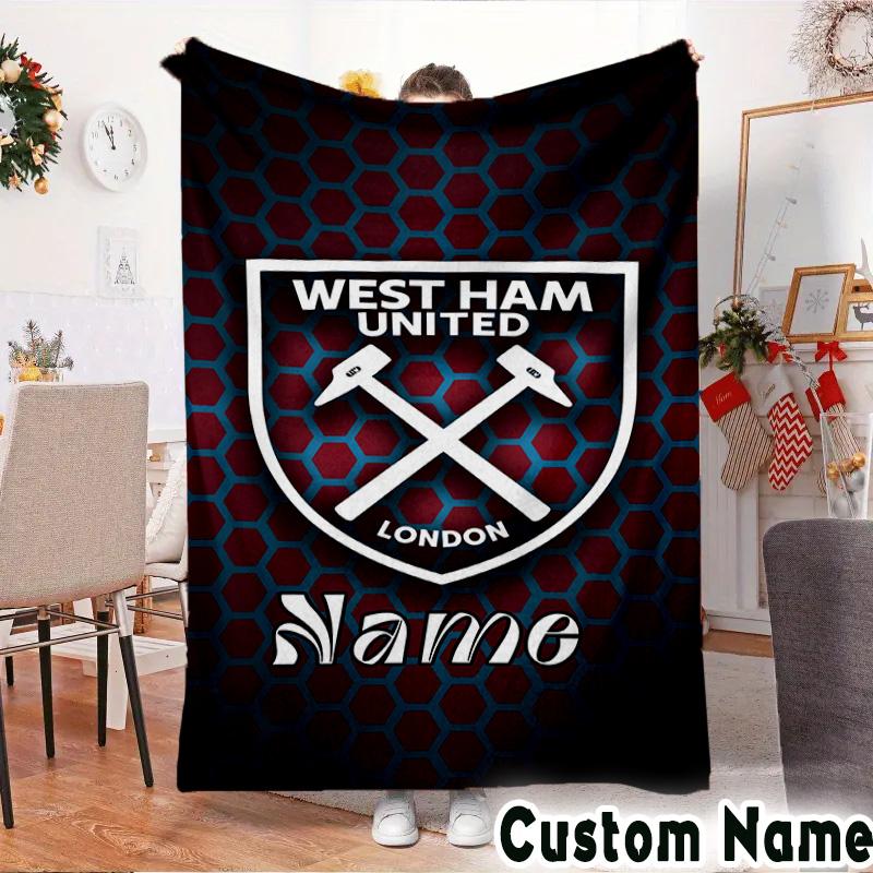 Custom Name hammer Crest Throws Blanket Flannel Blankets for Couch Bed Gifts for Men Women Picnic blanket Christmas fan gifts
