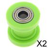 2x Мотоцикл 10мм Ролик Цепи Шкив Натяжитель Направляющее Колесо для Автомобилей Зеленый