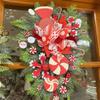 1 PCS Christmas Wreath Candy Upside Down Tree Garland Artificial Xmas Ornament Hpme Porch Window Door Wall Hanging Decoration