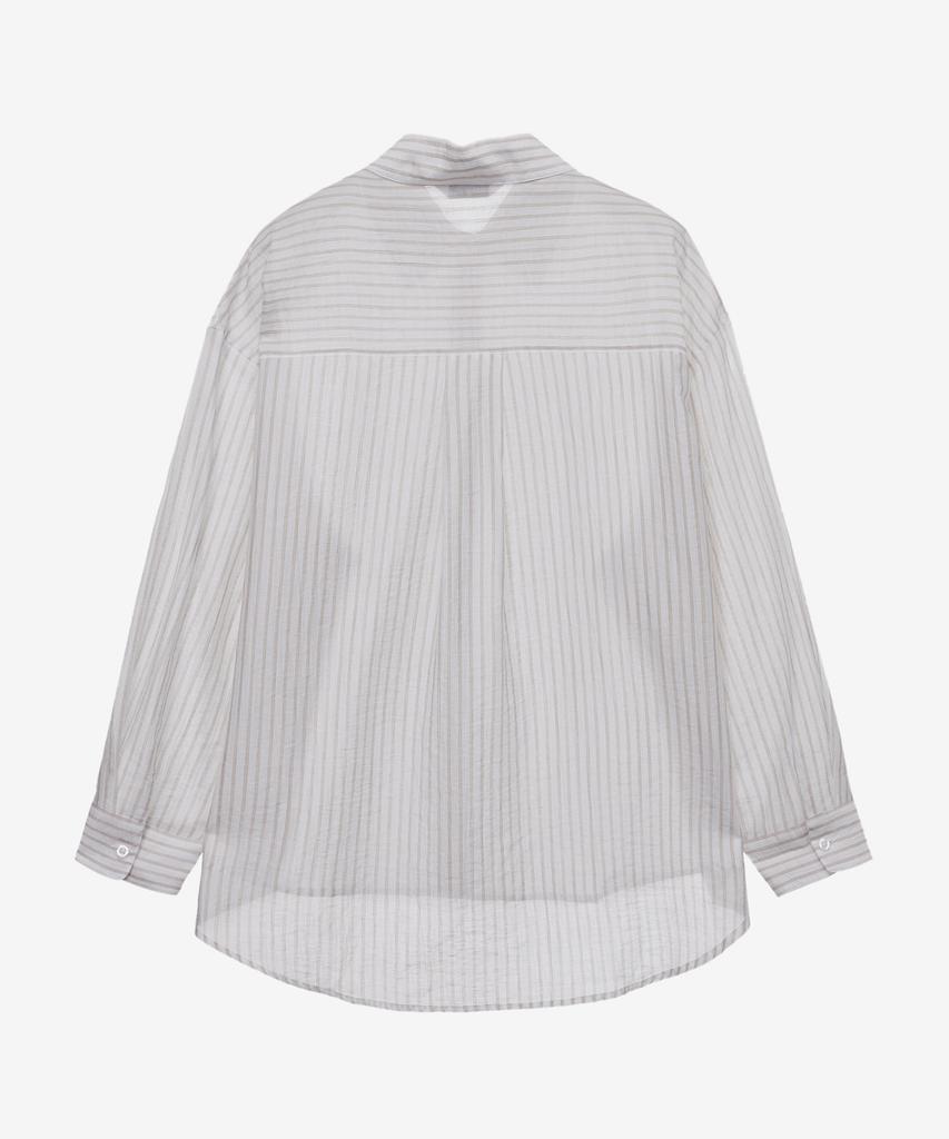 MIND BRIDGE WOMEN [W] Sheer Stripe Oversized Shirt - 3 Colors