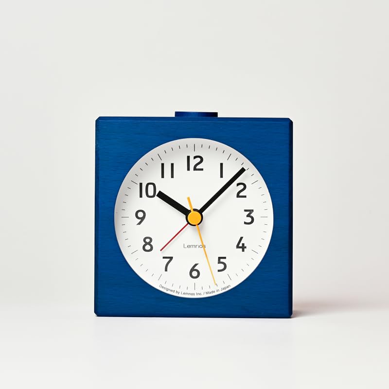 Lemnos Alarm Clock, Analog, Farbe, Natural Wood Grain, Blue, PA25-01 BL