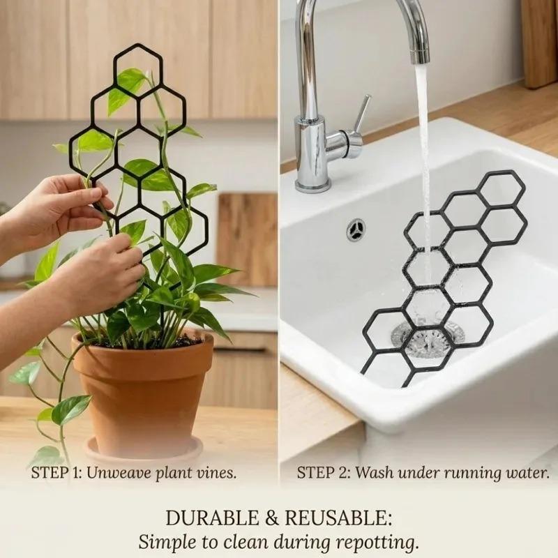 Honeycomb Design Plants Support Bracket Garden Plastic Vines Climbing Frames Fixed Hollow Net Rods for Flowers Potted Plant Care