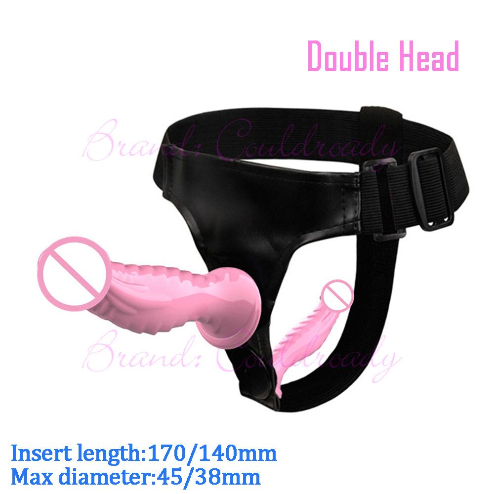 Double Penis Dual Ended Strapon Ultra Elastic Harness Belt Strap On Dildo Adult Sex Toys for Woman Couples Anal Soft Dildos