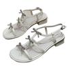 Silver Rhinestone Sandals Women's New Summer Wear with Skirt High Heels Thick Heel Sandals