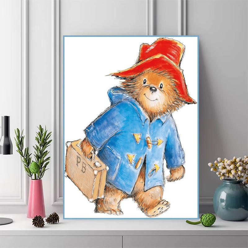 Paddington Bear 100% Round Full Drill 5D DIY Diamond Painting Embroidery Cross Stitch Rhinestone Décor