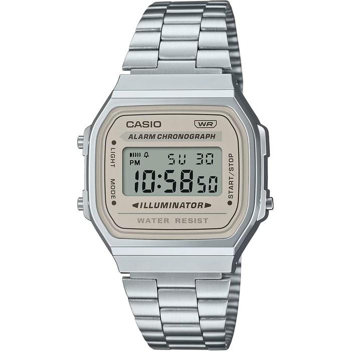 Casio Цифровые часы Винтажная серия A168WA-8AY (Серебристый x Светло-бежевый)