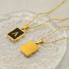 Модное ожерелье из нержавеющей стали с квадратной белой ракушкой и 26 английскими буквами, золото, титановая сталь, простая цепочка для ключицы, женская