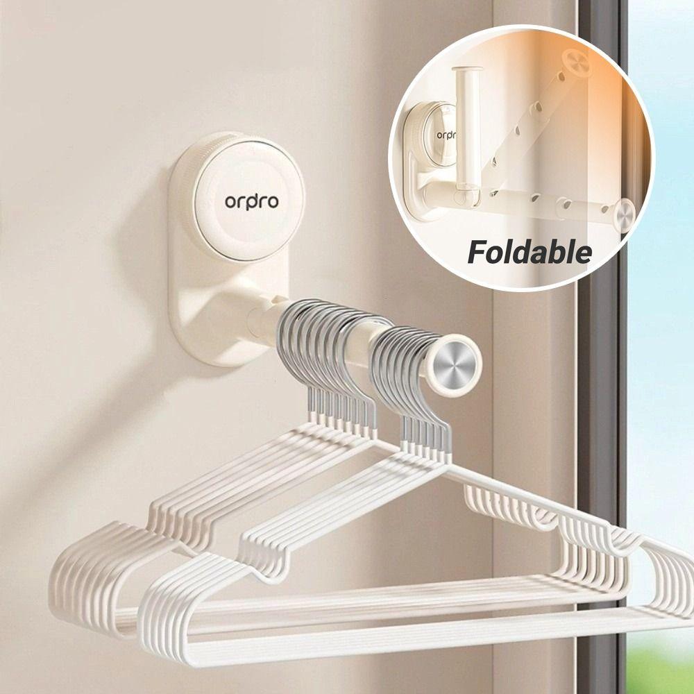 Suction Cup Installation Clothes Drying Rack Retractable Balcony Hanging Rack for Travel
