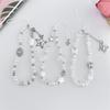 Silver Butterfly Pendant Beaded Mobile Phone Chain Cellphone Case Hanging Rope Women Telephone Phone Lanyard Jewelry