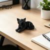 3D-печатное украшение-кошка, Реалистичные фигурки с плюшевой текстурой, Черно-белая милая исцеляющая скульптура, для декора стола, автомобиля, книжной полки