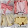Korean Style Girls' Floral Strappy One-Piece Swimsuit with Bowknot and Gauze Skirt