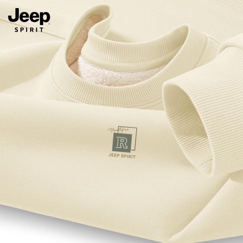 Мужской свитшот JEEP SPIRIT с флисовой подкладкой и круглым вырезом