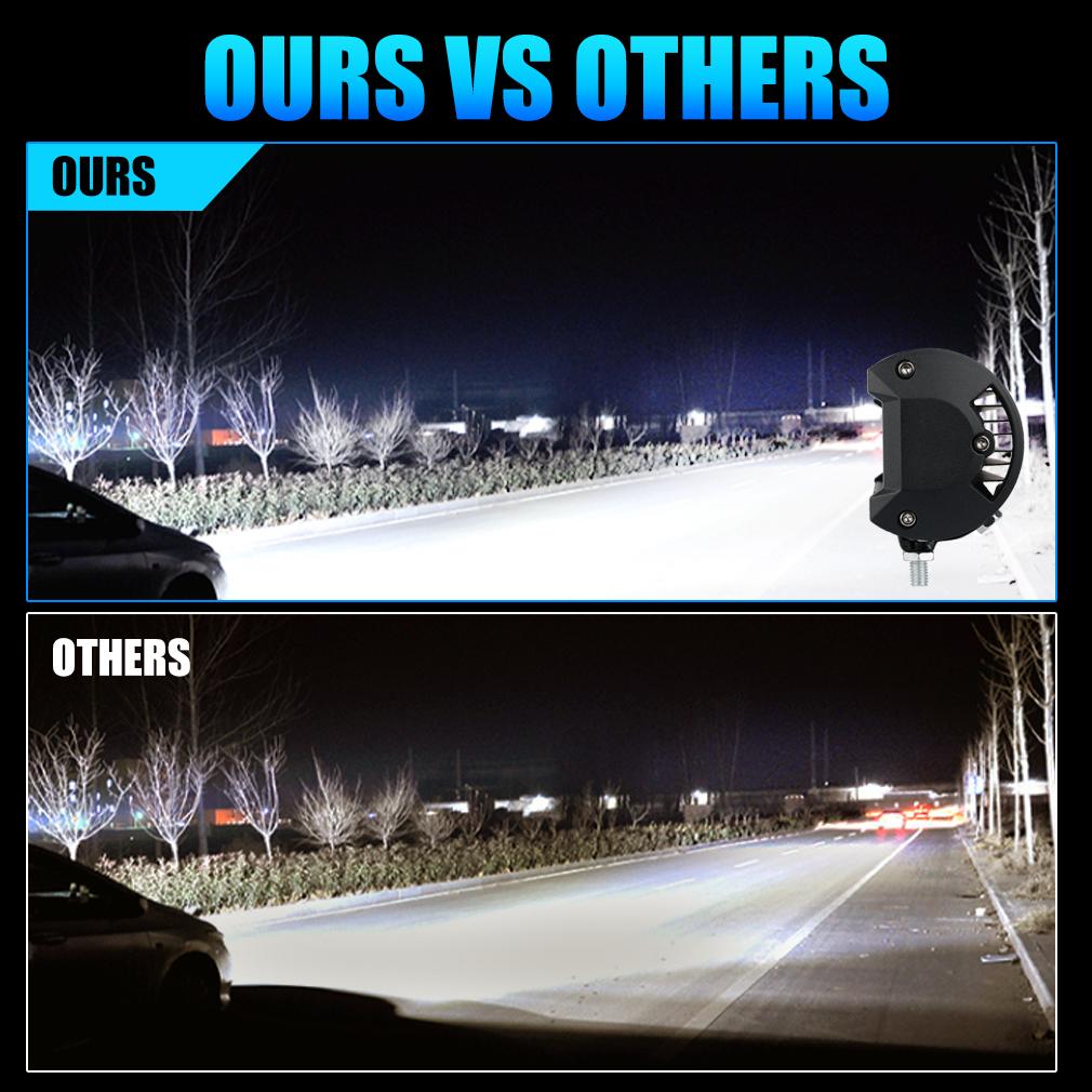 1 шт. двухцветный автомобильный светодиодный светильник для бездорожья 4x4, прожектор, противотуманная фара, 12 В, 24 В, фара для грузовика, фермы, трактора, лодки, внедорожника, квадроцикла, световая полоса/рабочий свет, белый и желтый