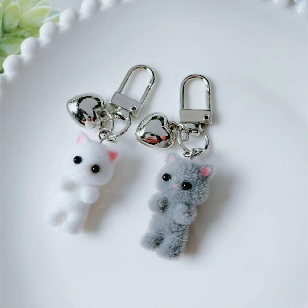 Ornaments Cat Keychain Creative Car Key Ring Fashion Plush Cat Pendant Key Decor