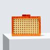 2026 New Rattan Patchwork Acrylic Evening Bag Retro Green Box Design Banquet Shoulder Clutch Bag for Women High Quality 11.5 cm