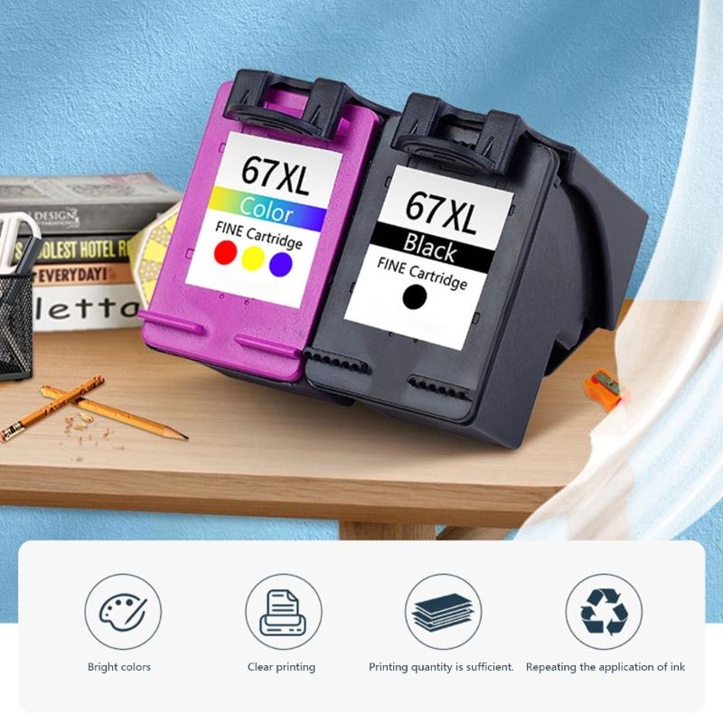 Big Capacity 67 Large Black And Color Printer Ink Cartridge Suits Numerous Printer Types Including 2700 And 6000 Series