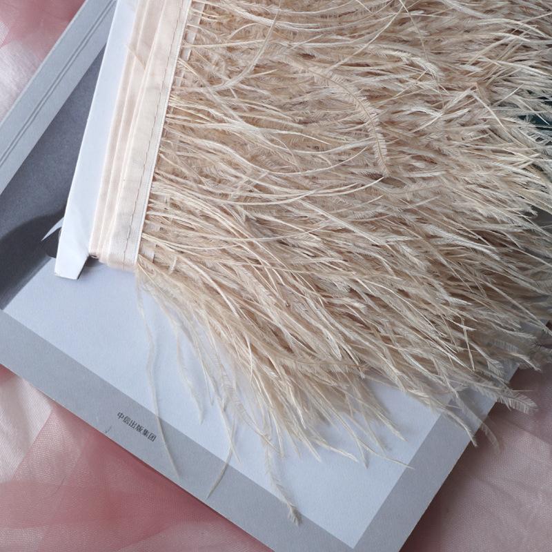 Цвет Страусиное Перо Ткань Кромка 9-11См Платье Модная Декорация Перьевая Ткань С Бахромой Аксессуары Для Одежды