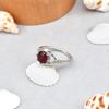 Кольцо из серебра 925 пробы с натуральным красным гранатом, размер 5,75, подарочное кольцо на выпускной или Рождество.