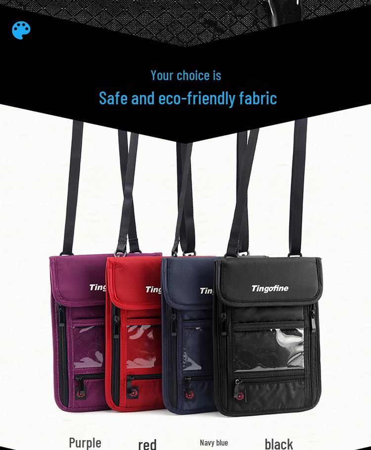 Tianxiu RFID Passport & ID Neck Pouch - Waterproof Nylon Holder