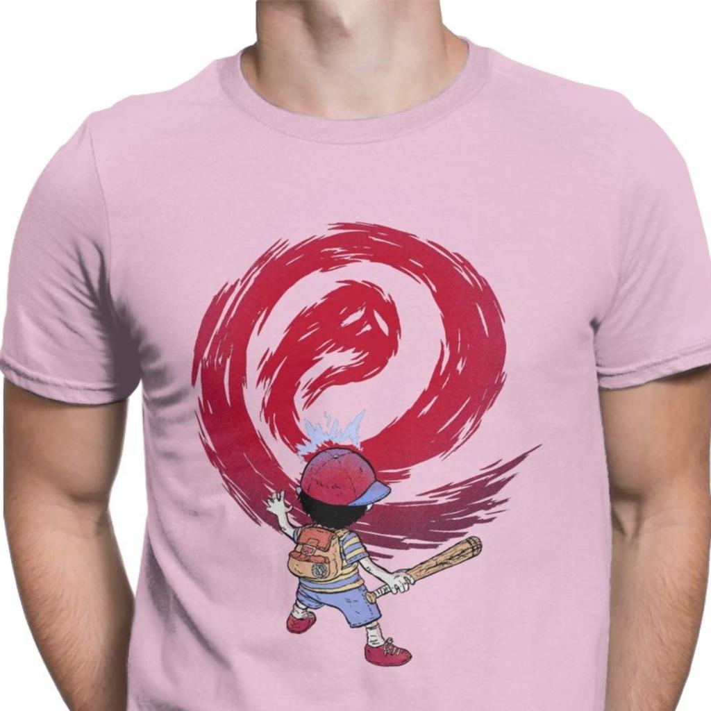 Cosmic Destroyer Earthbound Tops T Shirt for Men Mother RPG Ness Lucas Giygas Video Game T Shirts Pure Cotton Camisas Hombre
