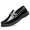 Мужская повседневная обувь из натуральной кожи, удобная деловая обувь для отдыха, роскошные туфли со стразами, классные туфли для вечеринок, без застежек, лоферы