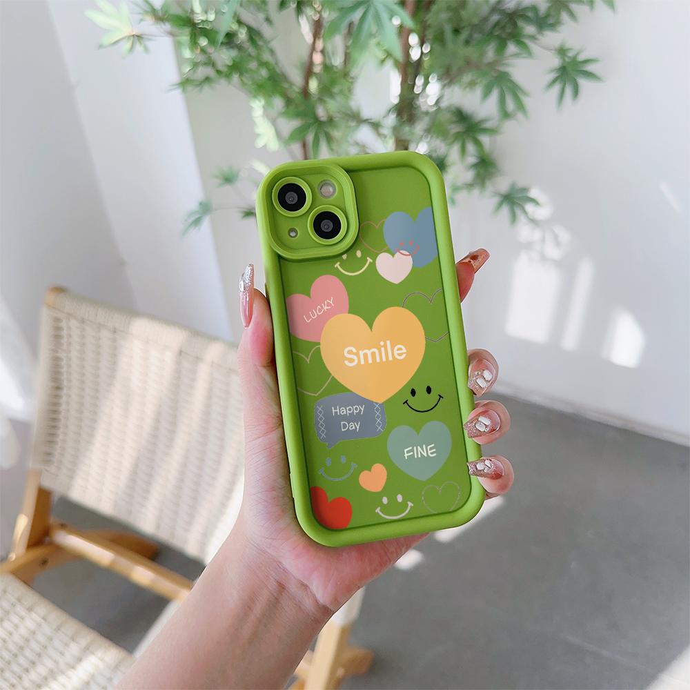 Чехол для телефона из мягкого ТПУ с рисунком «Счастливая улыбка» для iPhone 17 Air 16 15 14 Pro Max Plus 13 12 Mini 8 7 X Xs Задняя крышка