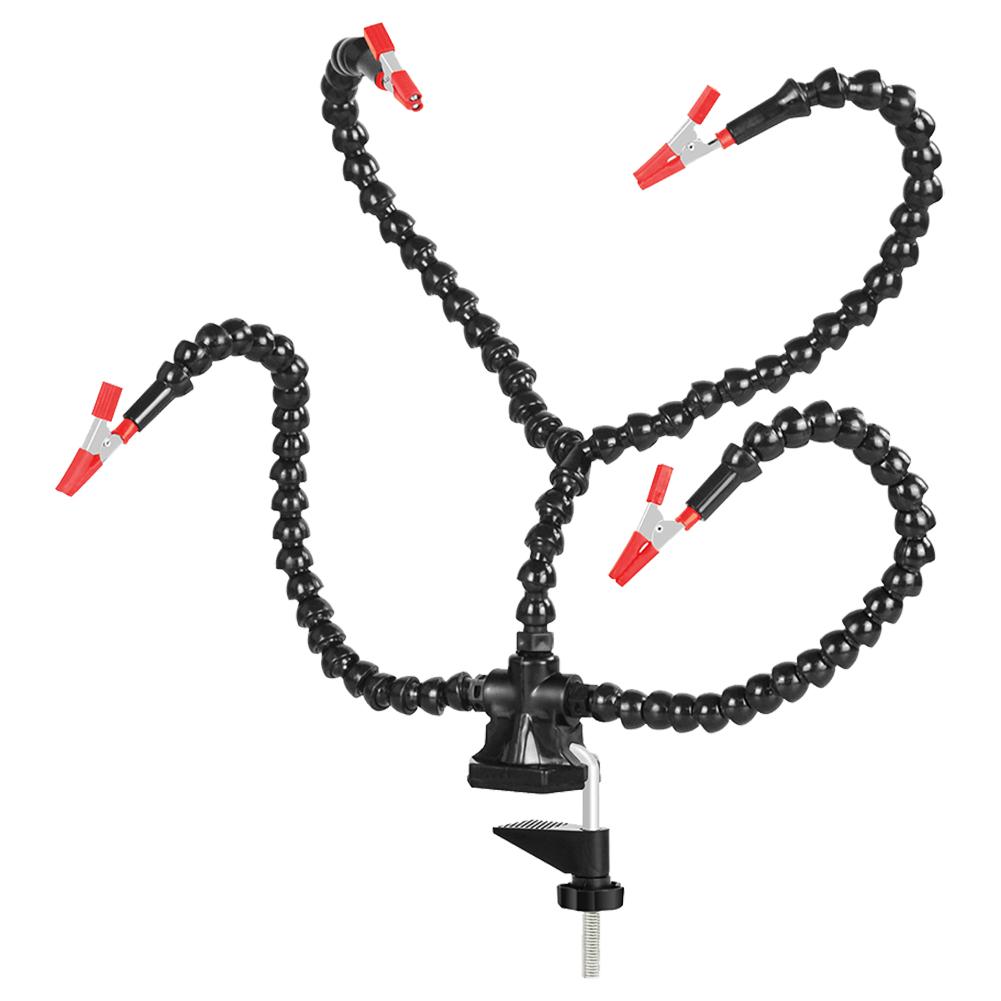 Держатель для пайки печатных плат с 5-кратной лупой и основанием Многофункциональный инструмент для верстака Гибкие рычаги Инструмент для пайки для пайки/ремонта