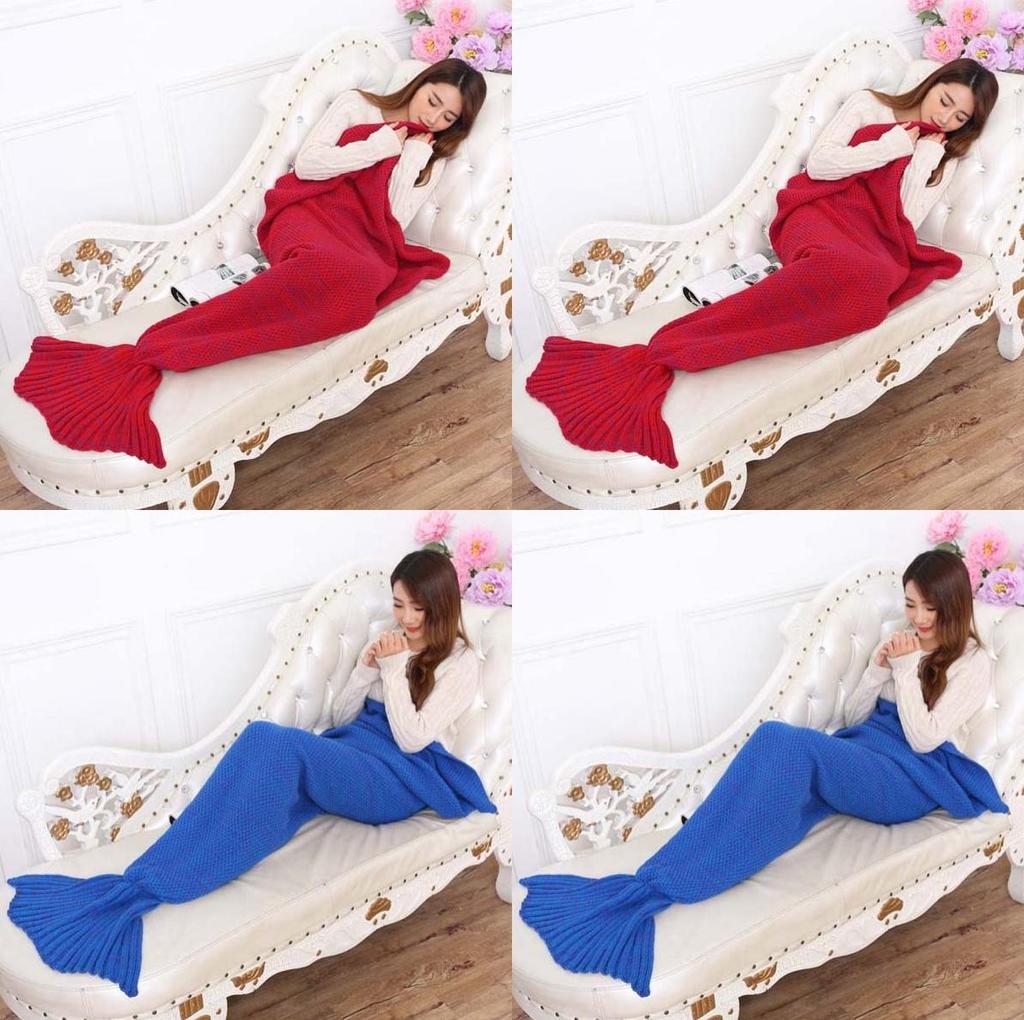 Плед-русалка из вязаного полотна для весенне-осеннего комфорта и тепла