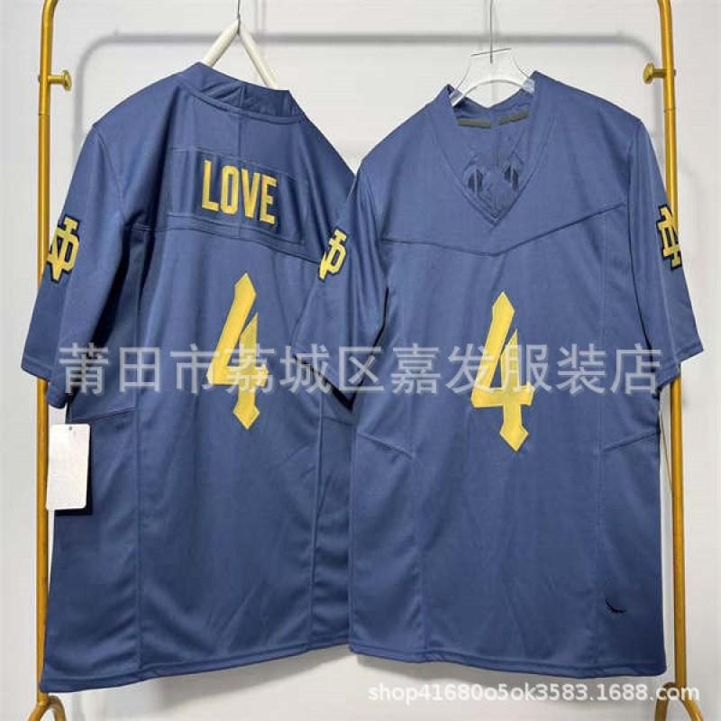 Mens Cotton College Football Jersey Indiana Hoosiers Notre Dame Fighting Irish Embroidered Team Sport Shirt