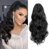 Synthetic Long Wavy Curly Ponytail Wig Extensions Claw In Pony Tail Fluffy Hair Piece For Women Daily Wear