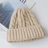 New Candy Colors Kpop Trend Twist Woolen Beanie Hat Autumn and Winter Women's Cap Keep Warm Winter Hat Plush Thread Knitted Hat