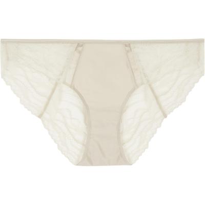 Кружевные треугольные трусики средней посадки, удобные, однотонные, женское нижнее белье, светло-зеленый цвет QF7919AD-PEA