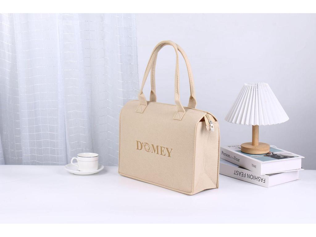 Фетровая сумка-тоут в стиле инфлюенсера Xiaohongshu: Модная, Простая, Сумка-сувенир большой вместимости