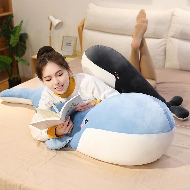 Ins Cartoon Whale Doll Plush Toy Cute Shark Sleeping Cushion Girl Sleeping On The Bed Side Legs Hugging Pillow