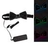 LED Bow Tie Polyester Plastic Copper Wire Adjustable Glowing Necktie for Party Dance Festival Club