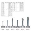 china manufacturer   rohs 7362 d 80mm m20*100/120/150/200mm fixed carbon steel level feet for furniture in m6 m8 m10 m12 m