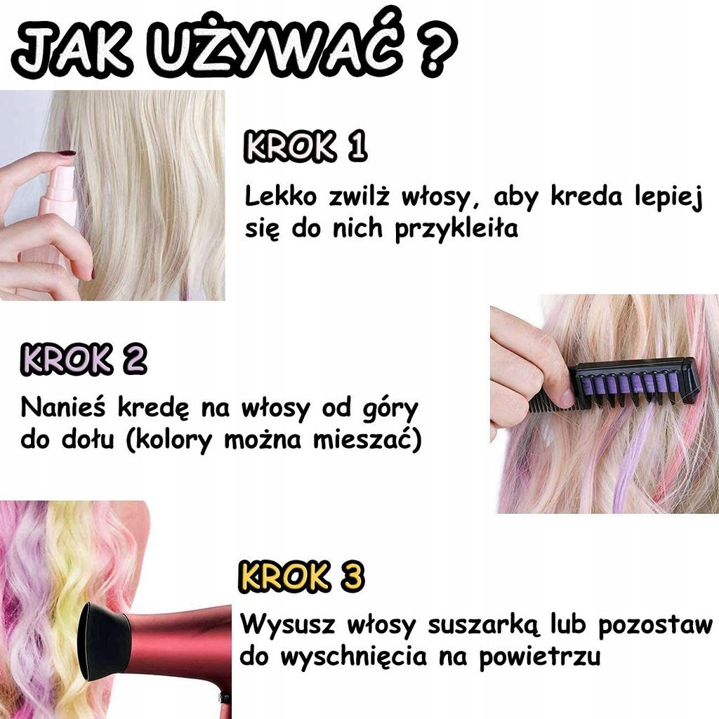 10 Sztuk Zmywalna Kreda Do Farbowania Włosów Grzebienie Bezpieczne