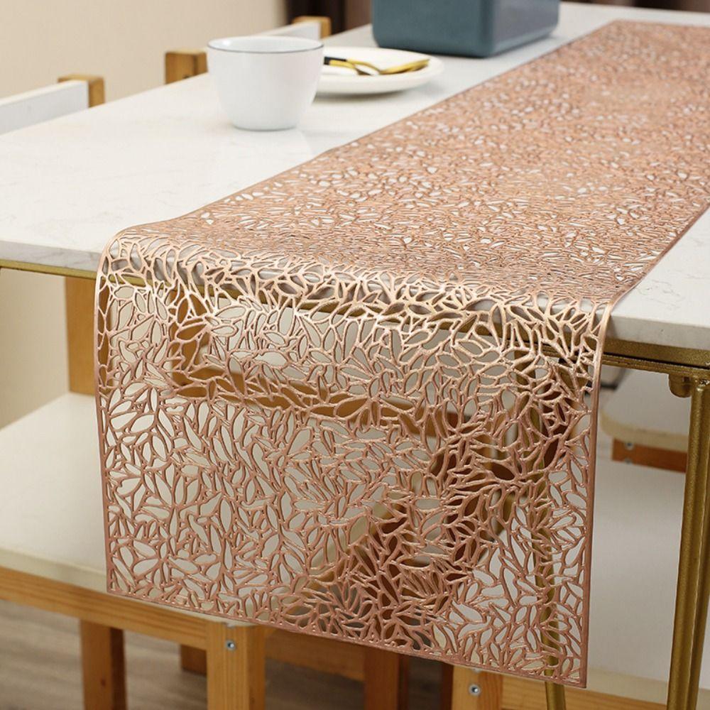 Rectangular Table Cover Anti-stain Tablecloth Long Hollow Table Runner  Banquet