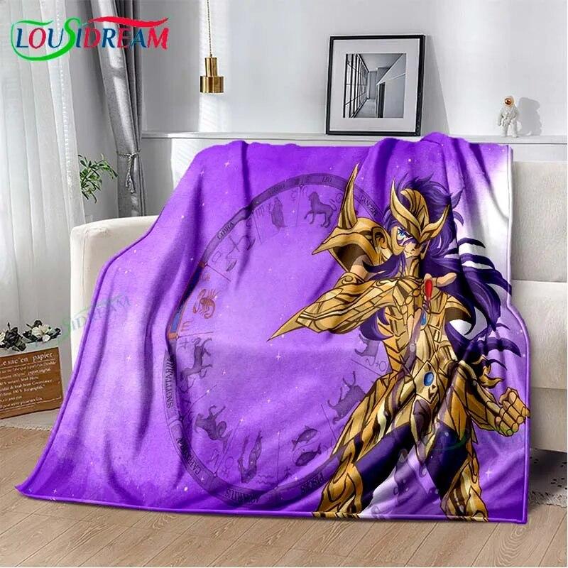 Saint Seiya 3D Printed Art Fleece Blanket for Beds Hiking Picnic Thick Quilt Bedspread Fleece Throw Blanket Picnic Blanket