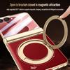 For Samsung Galaxy Z Flip8 5G Luxury PU Leather 360 Swivel Bracket Magnetic Tempered Glass Front Membrane For Magsafe Phone Case