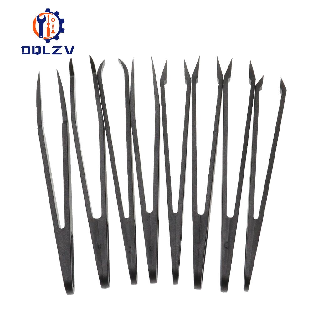 Anti-Static Plastic Tweezers ESD Curved Straight Forceps Electronic PCB Repair Hand Tools Tweezers