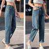 2025 Spring Women Blue Jeans Pants Female Warm Elastic Basic High Waist Trousers Long Pants