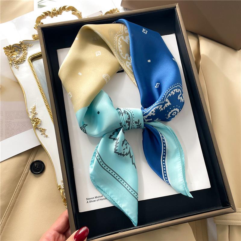 70 * 70cm New Silk Small Square Scarf For Women'S Neck Protection Professional Scarf Versatile Hair Tie Headscarf Scarf